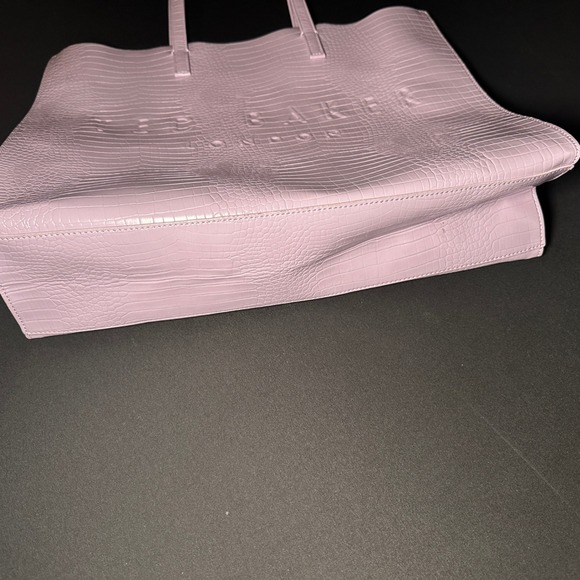 Ted Baker Tote Bag Large Croc Embossed Lilac Pink The Icon Tote London Barbiecor - Picture 10 of 14